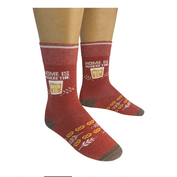 Funatic Unisex Fun Novelty Socks HOME IS WHERE THE BEER IS Men / Women - Picture 5 of 9